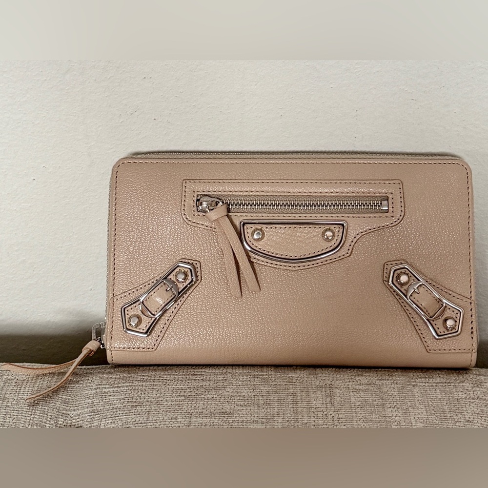 Balenciaga Metallic Edge Classic Continental Wallet City Cagole BNWT